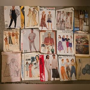 Huge Vintage Sewing Pattern + Cross Stitch Craft Lot (34 pcs) – 60s 70s 80s 90s